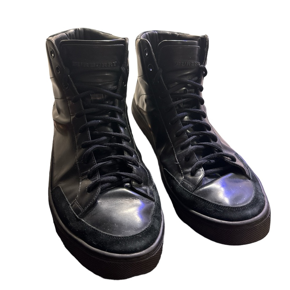 Burberry Black Leather with Suede High Tops